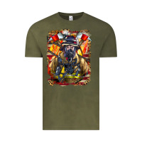 Vintage Olive firefighter axe and ladder Vintage Tee - LillyAllenDesigns
