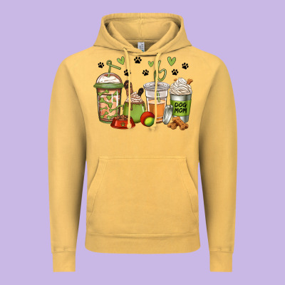 Dog Mom Coffee Vintage Hoodie Designed By Jasminsmagicworld