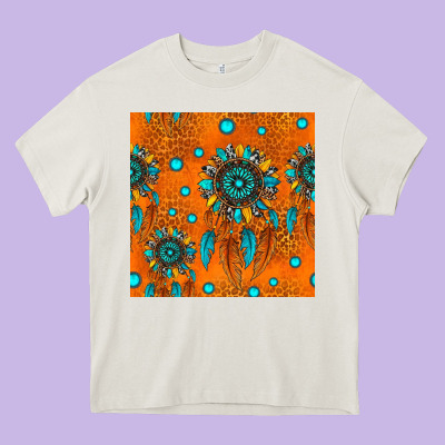 Western Dreamcatchers Seamless Pattern Heavy Core Tee Designed By Hra Design Shop