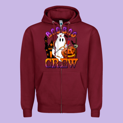 Boo Boo Crew Nurse Zipper Hoodie Designed By Lillyallendesigns