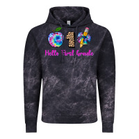 Cloud Black hello first grade tie dye 3200x2400 Vintage Hoodie - AdoDesignShop