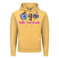 Vintage Mustard hello first grade tie dye 3200x2400 Vintage Hoodie - AdoDesignShop