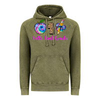 Vintage Olive hello first grade tie dye 3200x2400 Vintage Hoodie - AdoDesignShop
