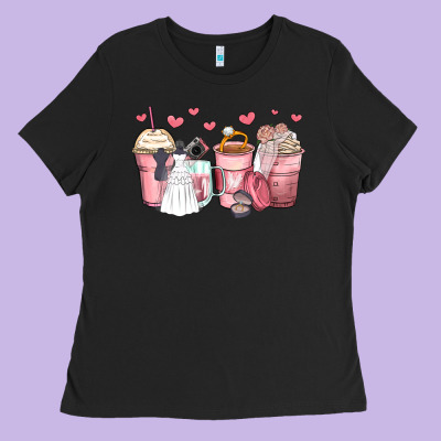 Wedding Bride Coffee Cups Ladies Tee Designed By Zillion Design Studio