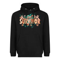 Black I am a survivor peach ribbon Heavyweight Hoodie - NancyCooperArtShop
