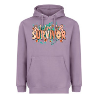 Lavender I am a survivor peach ribbon Heavyweight Hoodie - NancyCooperArtShop