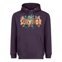 Plum I am a survivor peach ribbon Heavyweight Hoodie - NancyCooperArtShop