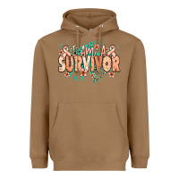 Toasted Coconut I am a survivor peach ribbon Heavyweight Hoodie - NancyCooperArtShop