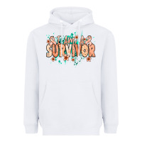 White I am a survivor peach ribbon Heavyweight Hoodie - NancyCooperArtShop