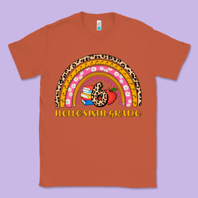 Back To School Rainbow Hello Sixth Grade Classic Tee Designed By Adodesignshop