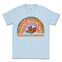 Dusty Blue back to school rainbow hello sixth grade Classic Tee - AdoDesignShop