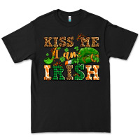 Black kiss me i am irish  with lips and shamrocks Premium Tee - AdoDesignShop