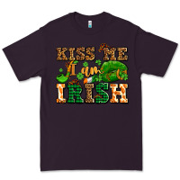 Plum kiss me i am irish  with lips and shamrocks Premium Tee - AdoDesignShop