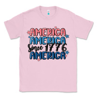 Bubblegum Pink america since 1776 Classic Tee - MaliasSmallBusiness