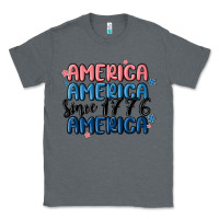 Charcoal Heather america since 1776 Classic Tee - MaliasSmallBusiness
