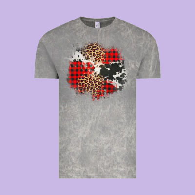 Leopard Cowhide Christmas Plaid Patches Vintage Tee Designed By Jasminsmagicworld