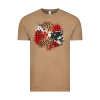 Vintage Coffee leopard cowhide Christmas plaid patches Vintage Tee - Jasminsmagicworld
