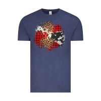 Vintage Denim leopard cowhide Christmas plaid patches Vintage Tee - Jasminsmagicworld
