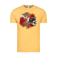 Vintage Mustard leopard cowhide Christmas plaid patches Vintage Tee - Jasminsmagicworld