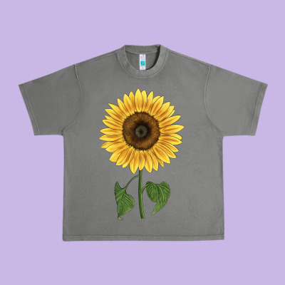 Giganteus Sunflower Urban Heavy Tee Designed By Lillyallendesigns