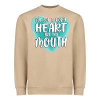 Mushroom i have got a good heart but this mouth Heavyweight Sweatshirt - MaliasSmallBusiness