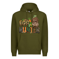 Army Green Egg hunter with rabbit Easter Day Premium Hoodie - HowdyJamesFarm