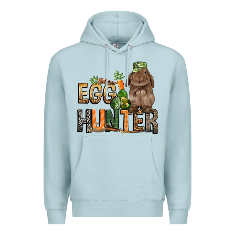 Egg Hunter With Rabbit Easter Day Premium Hoodie by HowdyJamesFarm | Teevron