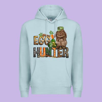 Egg Hunter With Rabbit Easter Day Premium Hoodie Designed By Howdyjamesfarm