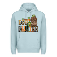 Blue Mist Egg hunter with rabbit Easter Day Premium Hoodie - HowdyJamesFarm