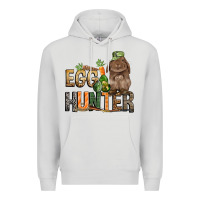 Dove Grey Egg hunter with rabbit Easter Day Premium Hoodie - HowdyJamesFarm