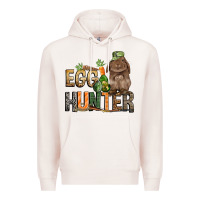 Pale Pink Egg hunter with rabbit Easter Day Premium Hoodie - HowdyJamesFarm