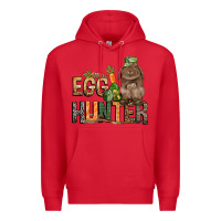 Red Egg hunter with rabbit Easter Day Premium Hoodie - HowdyJamesFarm
