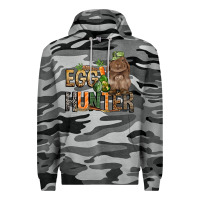 Slate Camo Egg hunter with rabbit Easter Day Premium Hoodie - HowdyJamesFarm