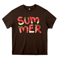 Chocolate Brown summer watermelon and strawberry Heavy Core Tee - BarkalooDesign