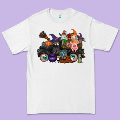 Halloween Farm Animals Truck Premium Tee Designed By Racoondesign