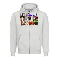 Dove Grey Halloween Nurse Zipper Hoodie - LillyAllenDesigns