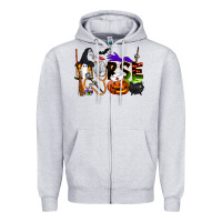 Heather Grey Halloween Nurse Zipper Hoodie - LillyAllenDesigns