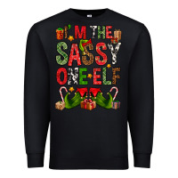 Black I'm the sassy on the elf Premium Sweatshirt - NancyCooperArtShop