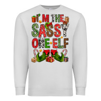 Dove Grey I'm the sassy on the elf Premium Sweatshirt - NancyCooperArtShop
