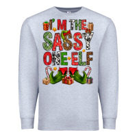 Heather Grey I'm the sassy on the elf Premium Sweatshirt - NancyCooperArtShop