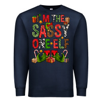 Navy I'm the sassy on the elf Premium Sweatshirt - NancyCooperArtShop