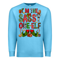 Ocean Blue I'm the sassy on the elf Premium Sweatshirt - NancyCooperArtShop