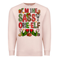 Pale Pink I'm the sassy on the elf Premium Sweatshirt - NancyCooperArtShop