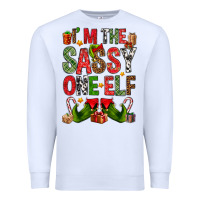 White I'm the sassy on the elf Premium Sweatshirt - NancyCooperArtShop