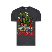 Vintage Black merry christmas cactus western Vintage Tee - BarkalooDesign