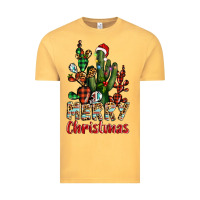 Vintage Mustard merry christmas cactus western Vintage Tee - BarkalooDesign