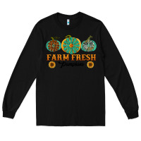 Black Orange glitter pumpkin Long Sleeve Tee - NancyCooperArtShop