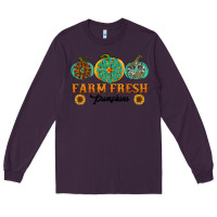 Plum Orange glitter pumpkin Long Sleeve Tee - NancyCooperArtShop