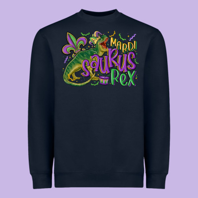 Mardi Saurus Rex Mardi Gras Heavyweight Sweatshirt Designed By Maliassmallbusiness