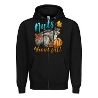 Black Nuts About Fall Squirrel Zipper Hoodie - LillyAllenDesigns
